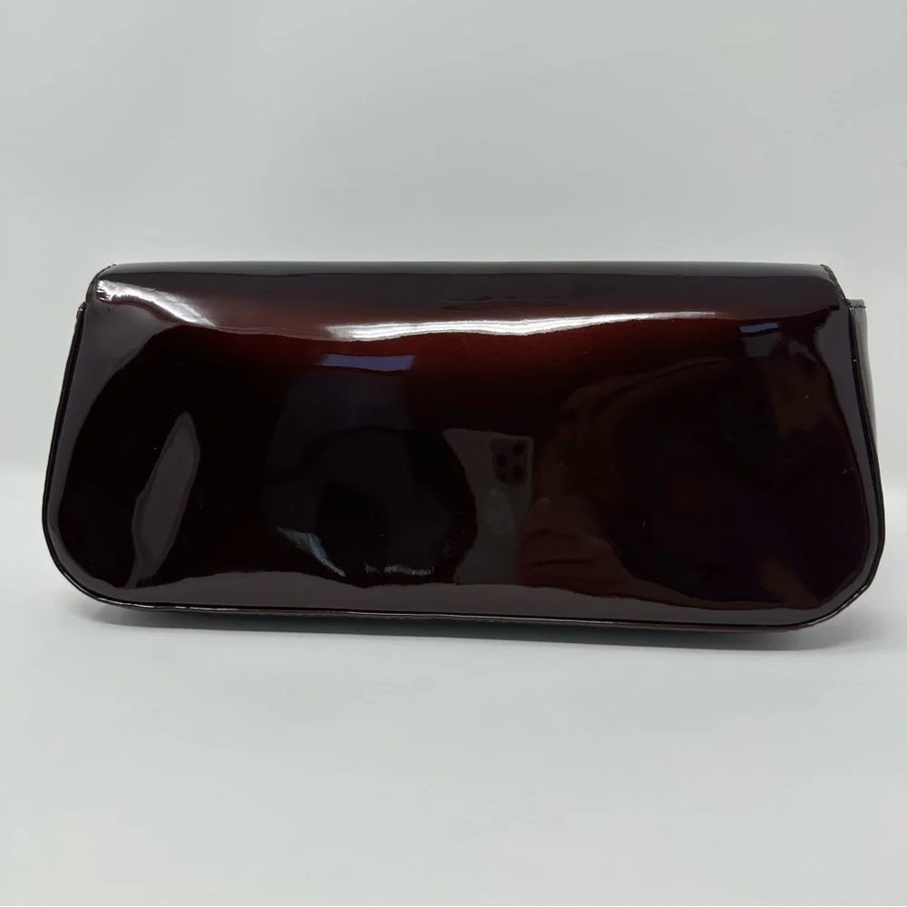 Louis Vuitton Dark Burgundy Clutch with Gold Logo